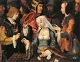 fortune teller with a fool by Lucas-van-Leyden